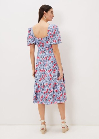 Phase Eight Abbiana Cotton Floral Dress Multicolor Canada | XGMZNQ-701